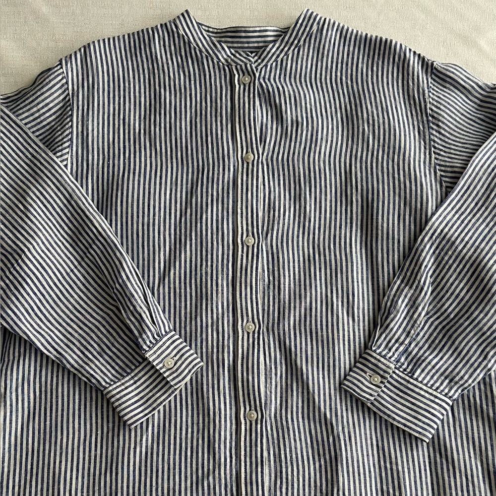 NWOT Women’s Linen Striped Long Sleeve Dress